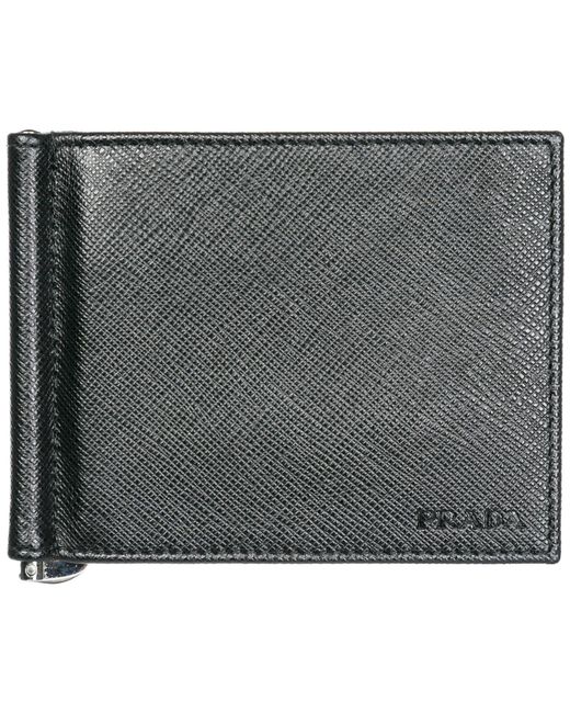 Prada Money Clip Wallet in Black for Men - Lyst