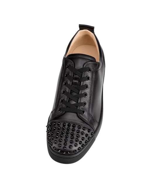 Lyst - Christian Louboutin Louis Junior Spikes Leather Sneakers in Black for Men