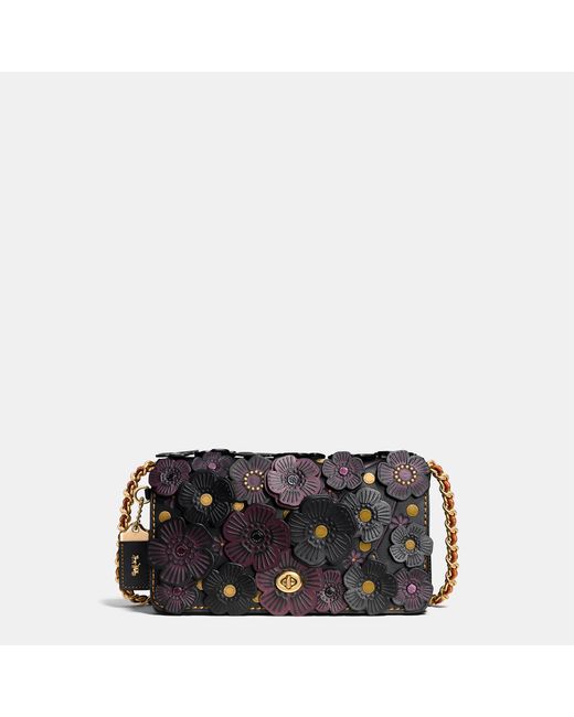 COACH | Multicolor Dinky In Glovetanned Leather With Tea Rose Applique | Lyst
