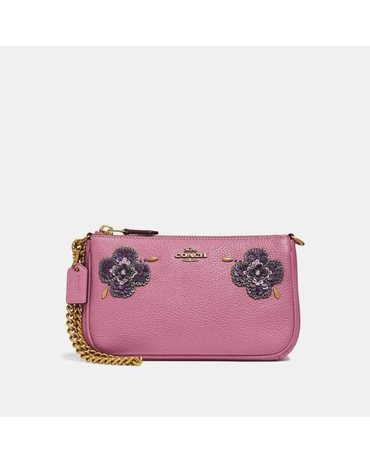 Lyst - Coach Nolita Wristlet 19 With Leather Sequin Applique in Pink