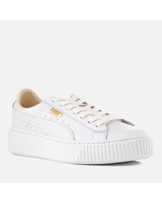 puma damen basket platform core sneaker white puma damen basket platform core sneaker white