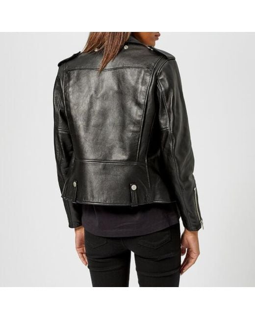 Lyst Coach Women's Moto Leather Jacket in Black