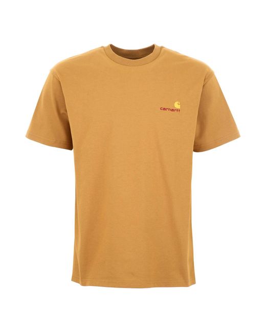 Carhartt Logo T-shirt in Brown for Men - Lyst