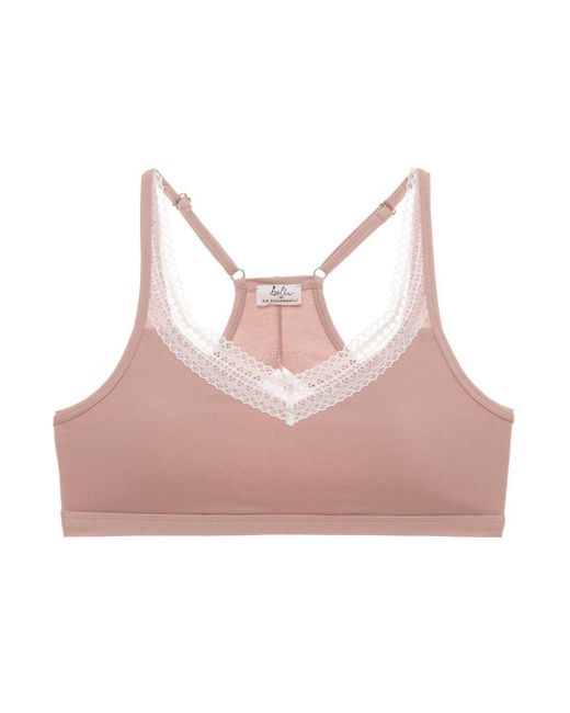 Cosabella Lace Trendsetter V Neck Racerback Tween Bralette in Pink - Lyst