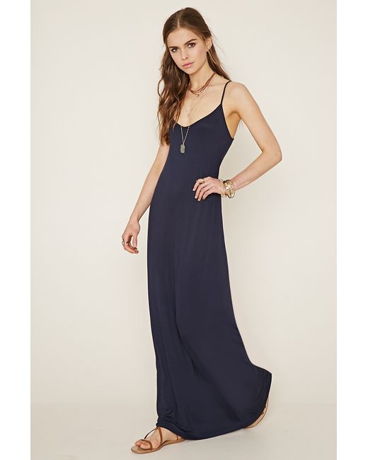 Forever 21 Cami Maxi Dress in Blue (Navy) Lyst