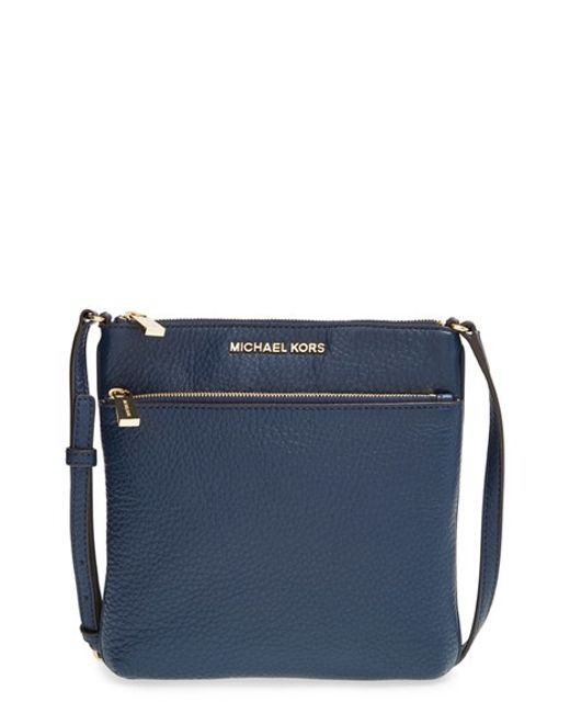Michael michael kors &#39;small Riley&#39; Leather Crossbody Bag in Blue (MISTY ROSE/ GOLD) | Lyst