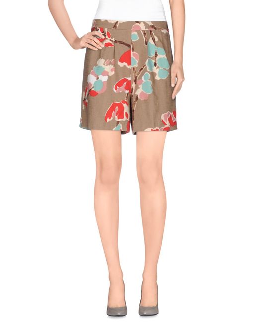 Erika cavallini semi couture Shorts in Natural (Khaki) - Save 60% | Lyst
