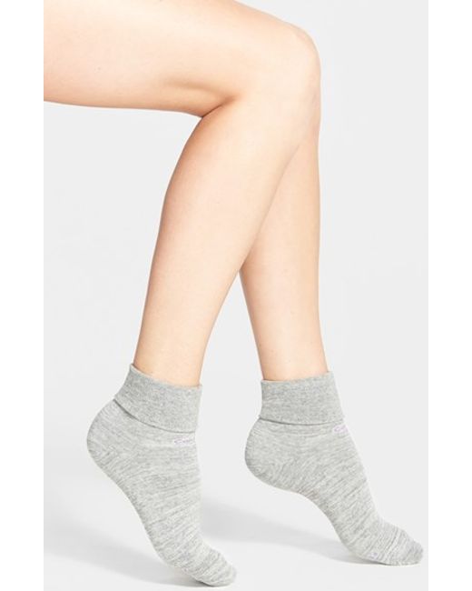 Calvin klein Padded Terry Cuff Ankle Socks in White (pearl grey heather)