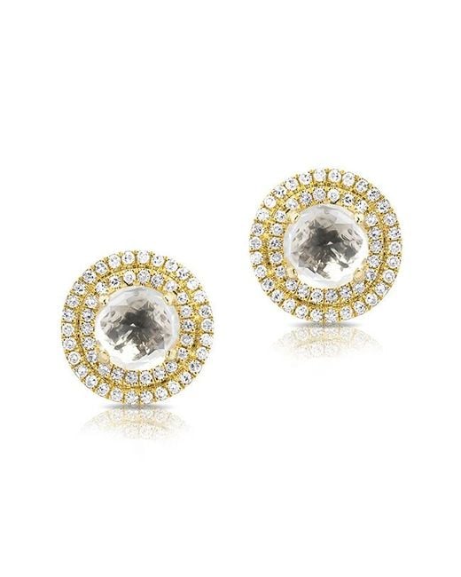 Lyst Anne Sisteron 14kt Yellow Gold White Topaz Diamond Sonrisa Anne Sisteron Metallic 14kt Yellow Gold White Topaz Diamond Sonrisa Stud Earrings Lyst
