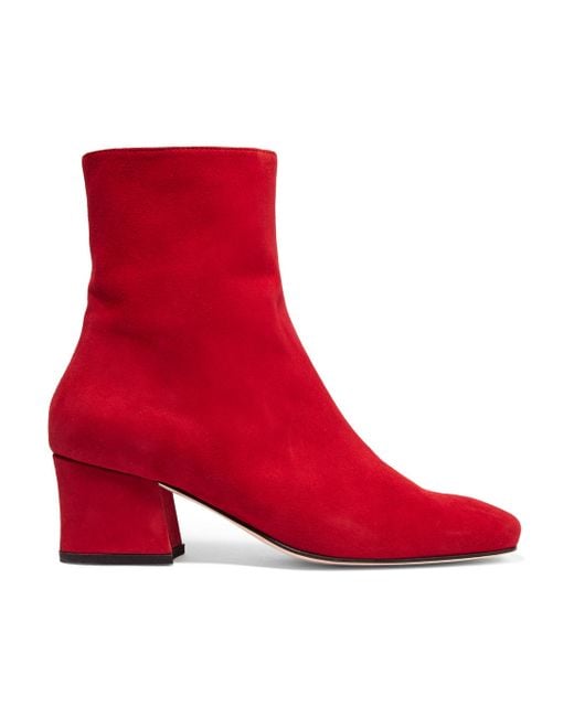 Dorateymur Red Suede Sybil Ankle Boots in Red