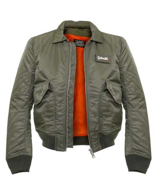 Schott nyc Schott Cwu-R Khaki Bomber Flight Jacket 210100 in Natural ...