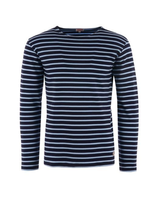 Lyst - Armor Lux Long Sleeve Breton Striped Mariniere T-shirt - Navy ...