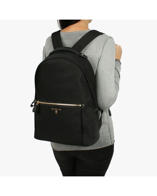 Lyst - Michael Kors Kelsey Black Nylon Backpack in Black