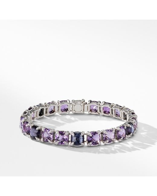 David Yurman Châtelaine Bracelet With Black Orchid Amethyst And David Yurman Châtelaine Bracelet With Black Orchid Amethyst And Diamonds Lyst