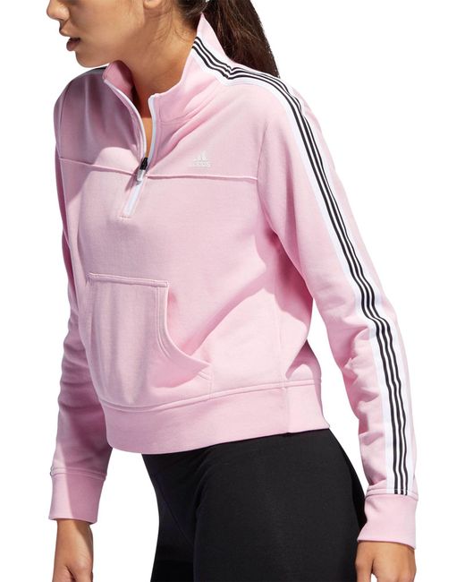 adidas Changeover Half Zip Sweatshirt in Pink - Lyst