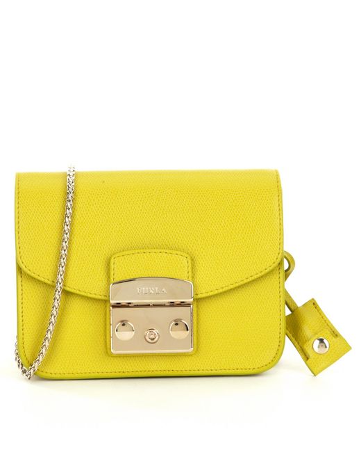 Furla Metropolis Mini Chain Strap Cross-body Bag in Yellow (Jade) - Save 25% | Lyst