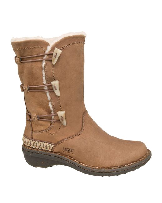 Ugg ® Kona Elastic Toggle Leather Boots in Brown Lyst