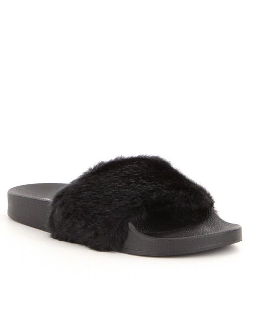 steve madden flats with fur