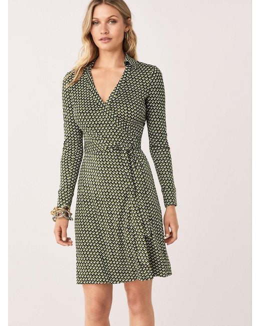 Diane von Furstenberg New Jeanne Two Silk-jersey Wrap Dress in Green ...