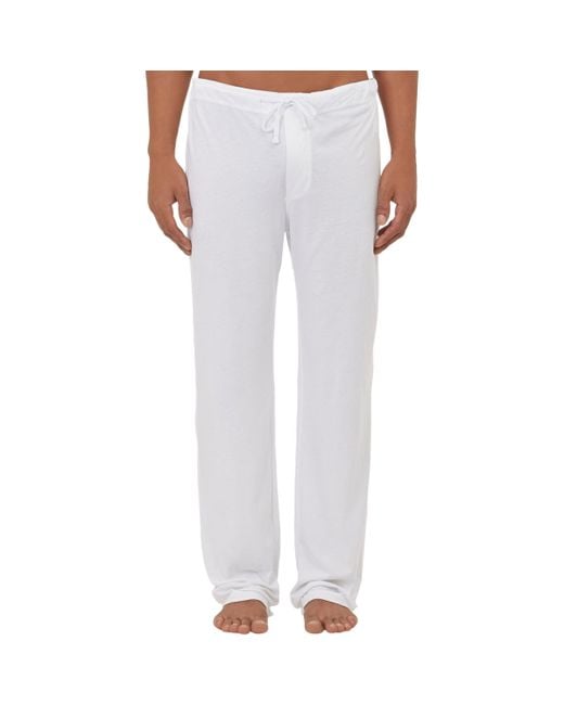 James perse Drawstring-waist Pajama Pants in White for Men | Lyst