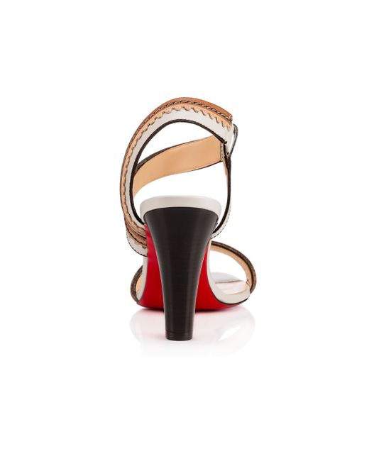 Christian louboutin Trepi City Striped Leather Sandals in ...