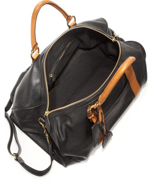 Polo ralph lauren Leather Duffel Bag in Black for Men | Lyst