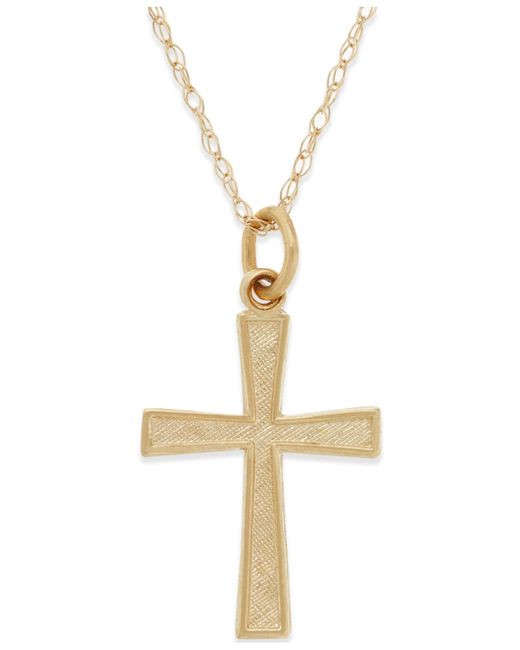 Macy's Small Cross Pendant Necklace In 14k Gold in Gold (Yellow Gold ...