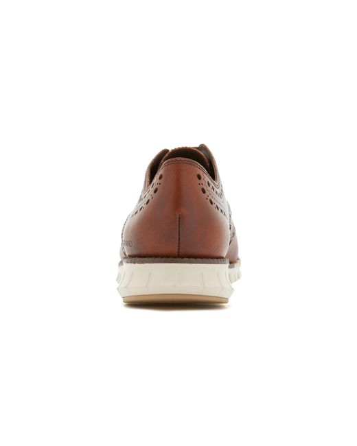 cole haan zerogrand wingtip oxfords tan