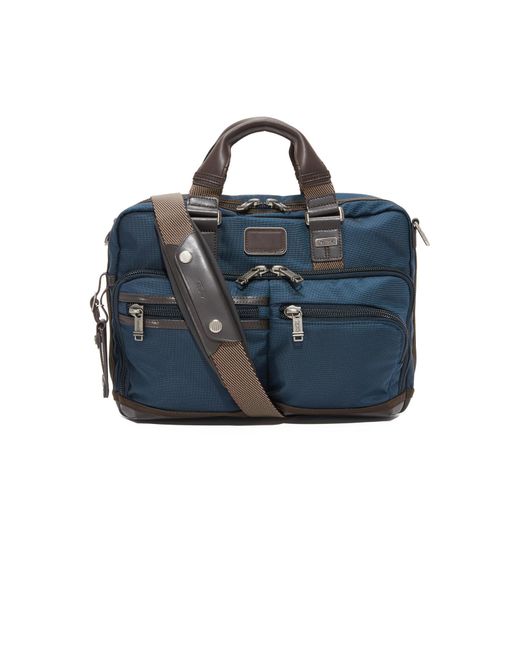 tumi blue briefcase