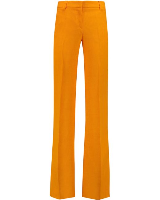Emilio pucci Woven Wide-leg Pants in Orange | Lyst