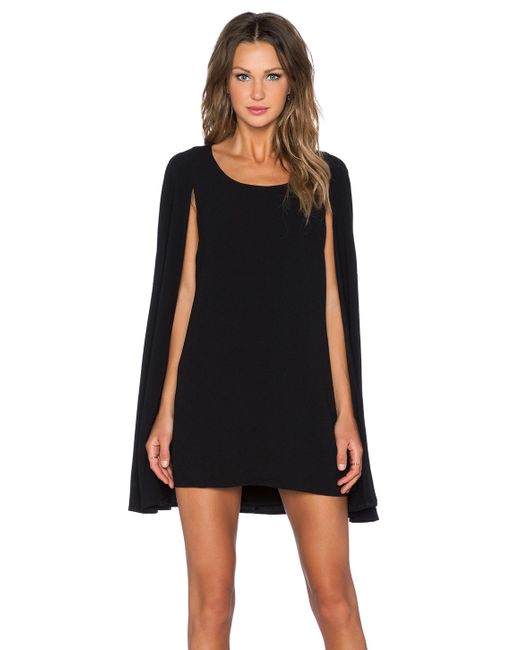 lavish cape back mini dress in black save 30 lyst lavish cape back mini dress in black save 30 lyst