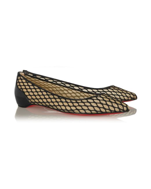 Christian louboutin Pigaresille Leather-Trimmed Mesh Point-Toe ...