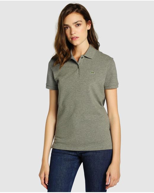 lacoste basic sleeve polo shirt in grey lyst lacoste basic sleeve polo shirt in grey lyst