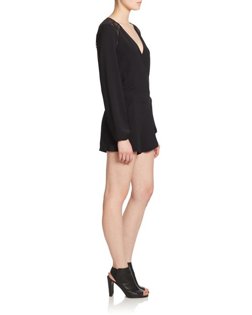 Parker Ross Meshpanel Short Jumpsuit in Black Lyst