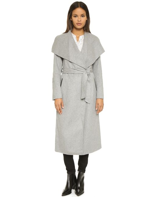 gray wrap coat womens