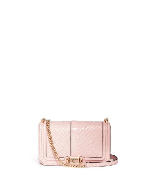 Rebecca minkoff 'love' Chevron Quilted Patent Leather Crossbody Bag in ...