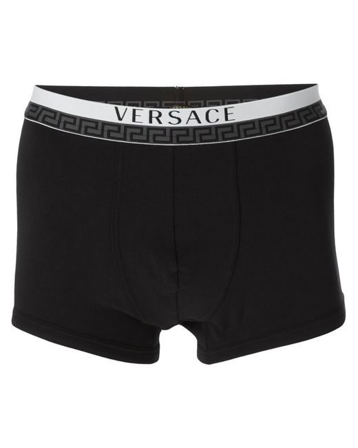 Versace Logo Boxer Shorts in Black for Men | Lyst