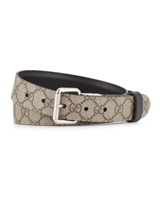 Gucci Gg Monogram Reversible Belt in Black (BLACK/BEIGE) | Lyst