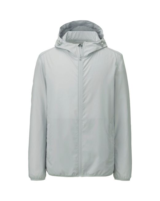 Uniqlo Men Light Pocketable Hooded Jacket in Gray for Men (LIGHT GRAY ...