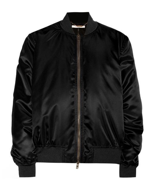 Givenchy Satin Bomber Jacket in Black | Lyst