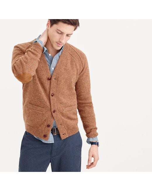 J.crew Wallace & Barnes English Shetland Wool Cardigan Sweater in Brown