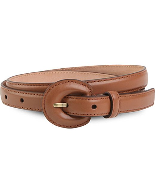 Michael kors Skinny Leather Belt - For Women in Brown (Saddle) | Lyst