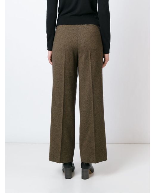 brown wide leg trousers