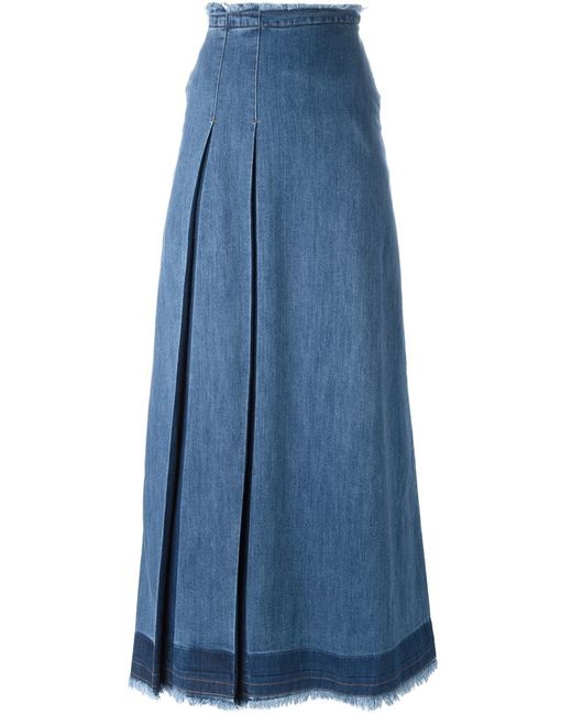See by chloé Denim Maxi Skirt in Blue | Lyst