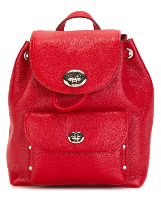 Coach Small Flap Opening Backpack in Red | Lyst