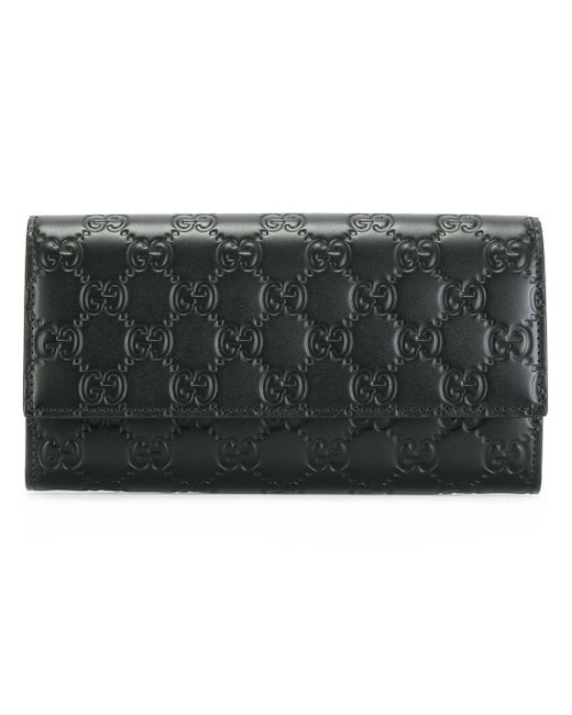 Gucci Signature Continental Wallet in Black | Lyst