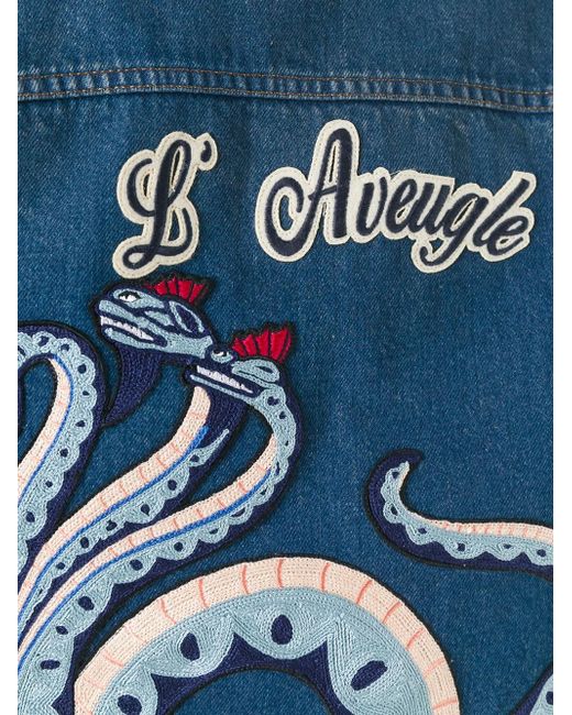 Gucci - L'aveugle Par Amour Snake Denim Jacket - Men - Cotton - 50 in Blue for Men | Lyst