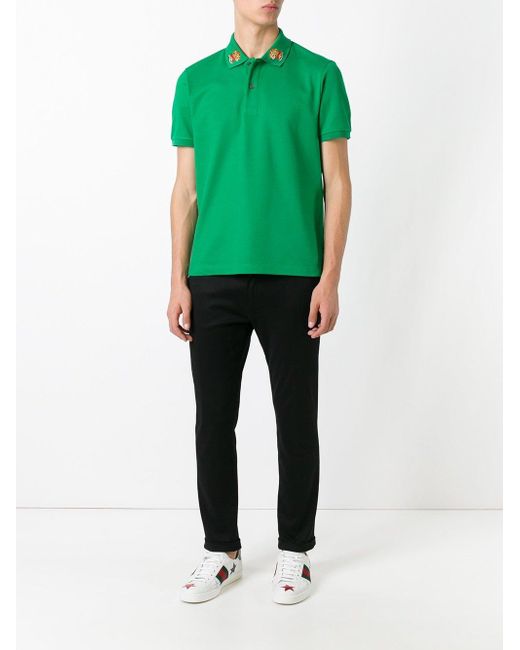 Gucci - Leopard Collar Polo Shirt - Men - Cotton/polyester/spandex ...