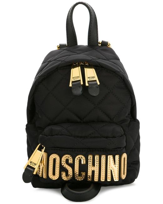 Moschino Mini Quilted Backpack in Black | Lyst