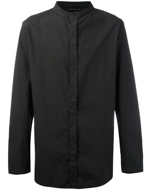 Transit Collarless Shirt in Black for Men | Lyst